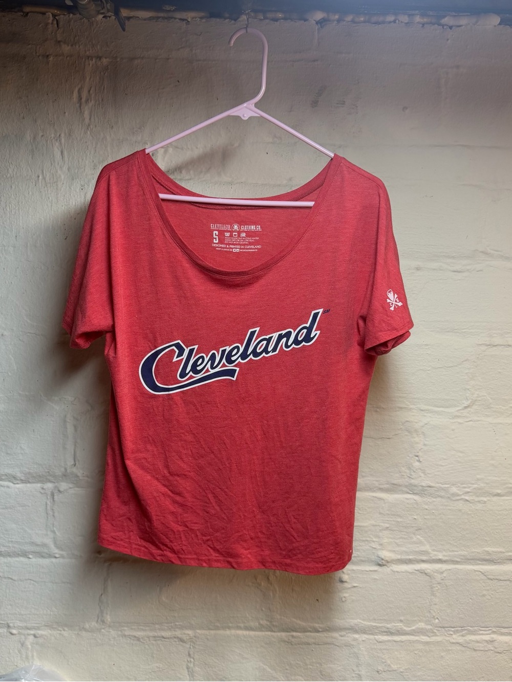 Cleveland Scoop Neck Short Sleeve Tee in Red - Women's